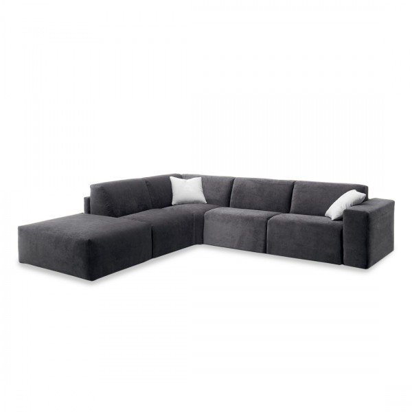 Canapé d'angle convertible gris Royan
