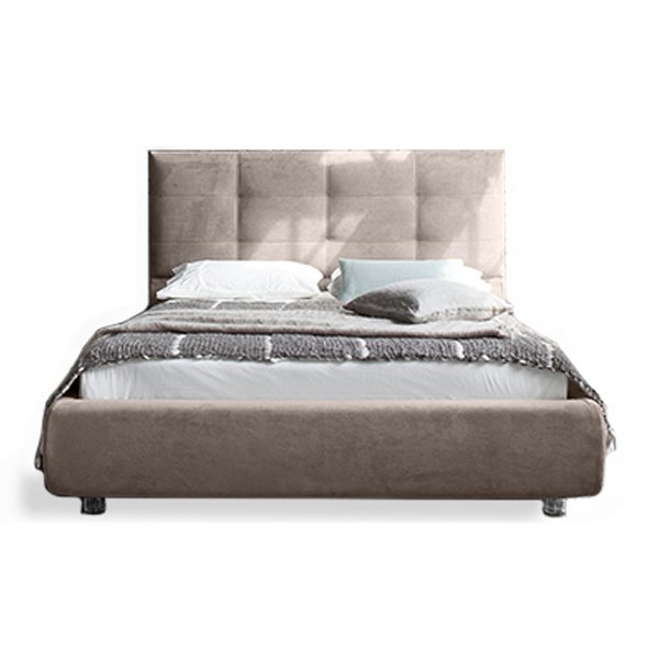 Lit coffre New Age style moderne et capitonné avec effet velouté